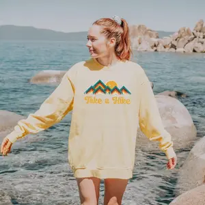 Take a hike comfort colors ladies short sleeve long sleeve sleeve Womenswear Casual Sweatshirt Tops