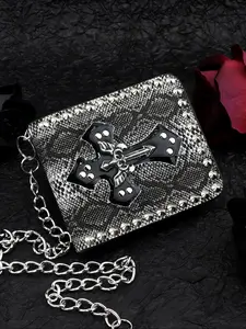 New Fashion Korean Style Men's Card Wallet, Snake Skin Cross Chain Design, Multi-Card Slot Foldable Wallet for Young Adults Wallet Cards, Stylish Wallet