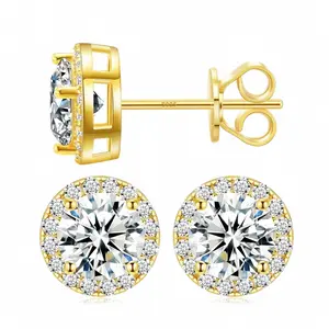 2026 Must-Have Trend AlertMens S925 Sterling Silver Soft-Needle Stud Earrings, 0.3ct / 0.5ct / 1ct / 2ct Moissanite & Zircon Simulated Diamond Stud Jewelry, 2026 New Arrivals with Authenticity Certificate