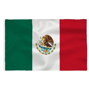 Mexico Flag 3x5 Foot- Mexican National Flags Indoor/Outdoor Quality Polyester with Vivid Color Brass Grommets Decorations Boys and Girls Room Decor