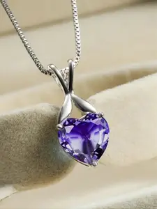 1 PC Simple Cubic Zirconia Heart Necklace Pendant For Women For Mother's Day Gift Jewelry Design