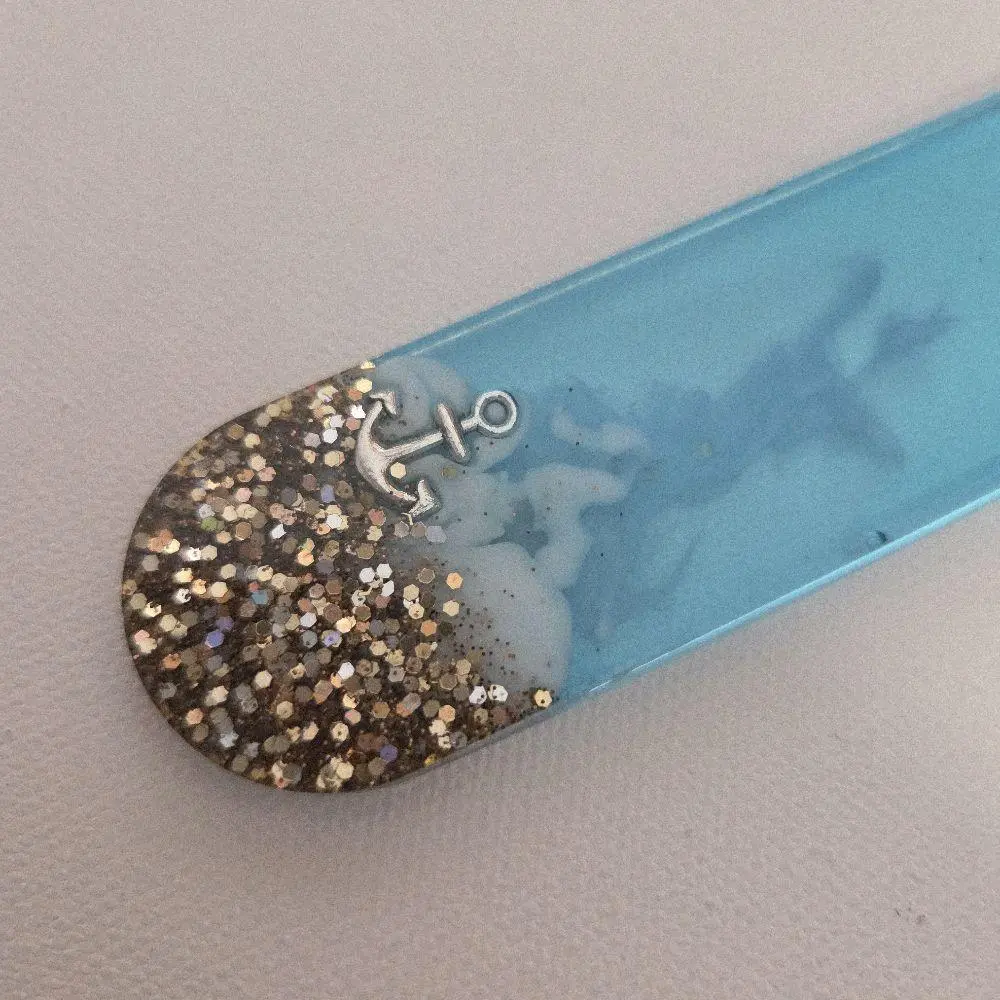 Resin Bookmarks and Page Holder Sets - Book Accessories with Summer Ocean Beach Underwater Designs, Glitter Accents, Glossy Finish, Page Marker for Bookish Enthusiasts