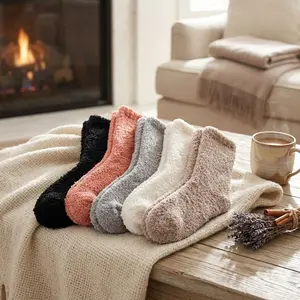 Women's Lady Fuzzy Microfiber Slipper Socks - Winter Soft, Cozy, Plush, Fluffy, Warm, Thermal Home Sleeping Socks for Indoor Relaxation, Ideal for Cold Weather Gifting (Home & Festive Party Supplies)