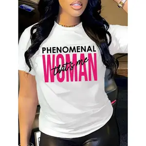 Womens Cotton Graphic Tee Phenomenal Woman Thats Me Short Sleeve Crewneck T Shirt Cute Statement Top Casual Streetwear For Everyday Wear Gift For Her
