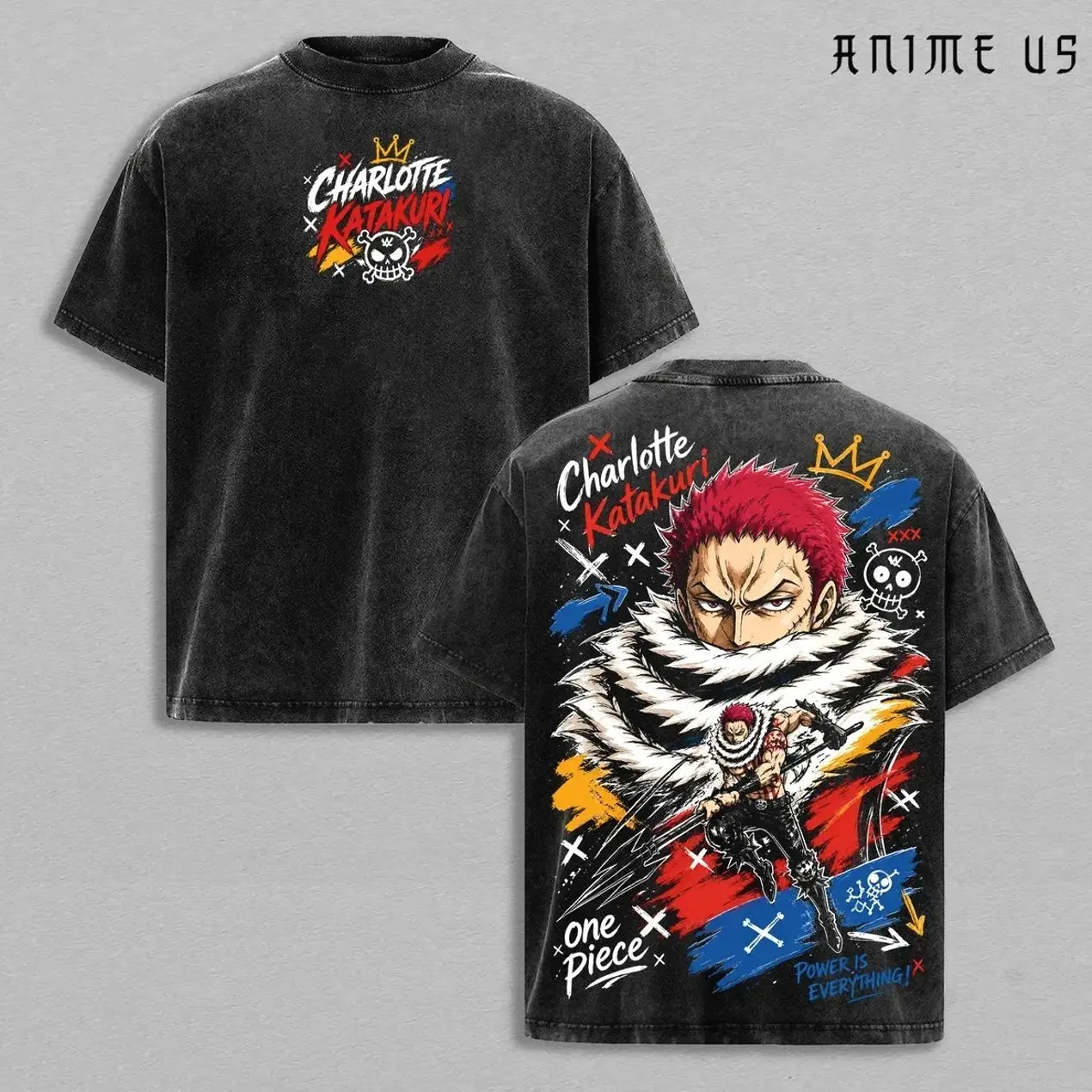 Charlotte Katakuri One Piece Anime Shirt Vintage Graphic Tee Washed Oversized Streetwear T-Shirt Gift For Anime Fans M84