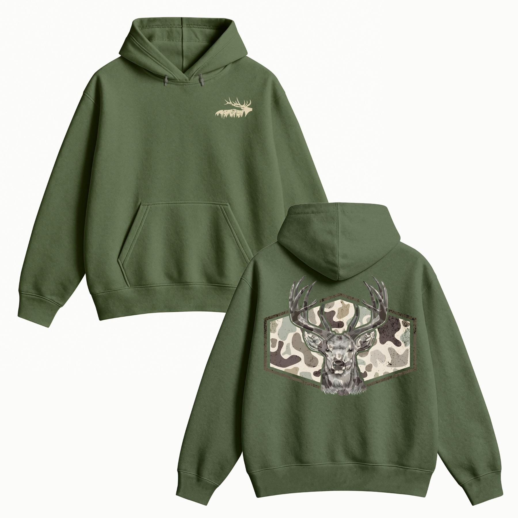 Deer Hunting Camo Camouflage Dad Father’s Day Husband Men’s Hoodie ,Outdoor Lifestyle, Fall Season Hunting Trip Outfit, Southern Wild Hoodie, Gift For Him