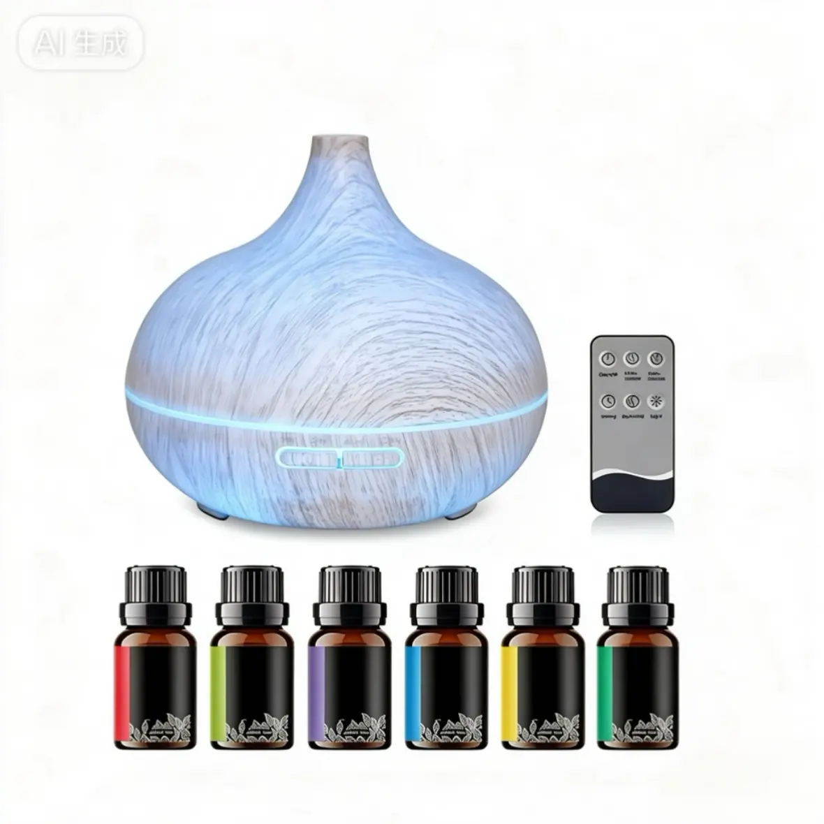 1.550ml Aroma Diffuser with Remote Control, 14H Continuous Ultrasonic Cool Mist Humidifier, 7 Color LED Night Light, Waterless Auto Off Quiet Essential Oil Diffuser for Bedroom