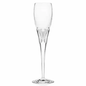 212 MAIN 7oz Crystal Glassware Latitude Flutes - Set of 4, Stylish Drinkware, Kitchen Tasting Glasses for Wine Tasting