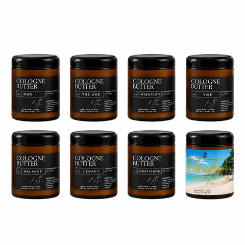 Cologne Butter Luxury Fragrance Body Butter for Adults - Unisex Hydrating All-Skin Moisturizer with Moisture-Boosting Benefits, 8 Signature Scents (Cedar-Vetiver, Amber, Leather, Vibe, Legacy)