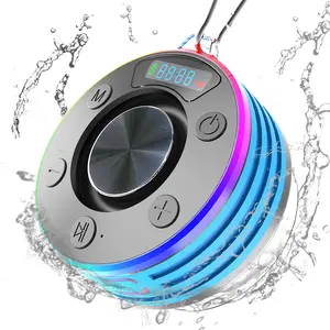 Mini Bluetooth Speaker Shower Speaker Subwoofer FM Radio Wireless Small Speaker with Suction Cup For Bathroom Kayak Beach Pool