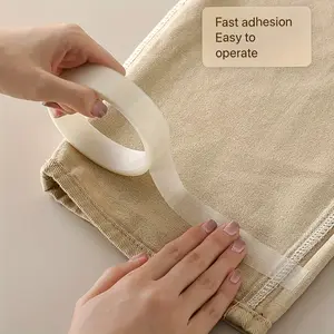Extra-long seamless hem tape, 196.85inch, double-sided adhesive fabric tape - white, no ironing or trimming required, suitable for pants and clothing |     Double-sided adhesive |     Seamless joints, suitable for 11 different scenarios