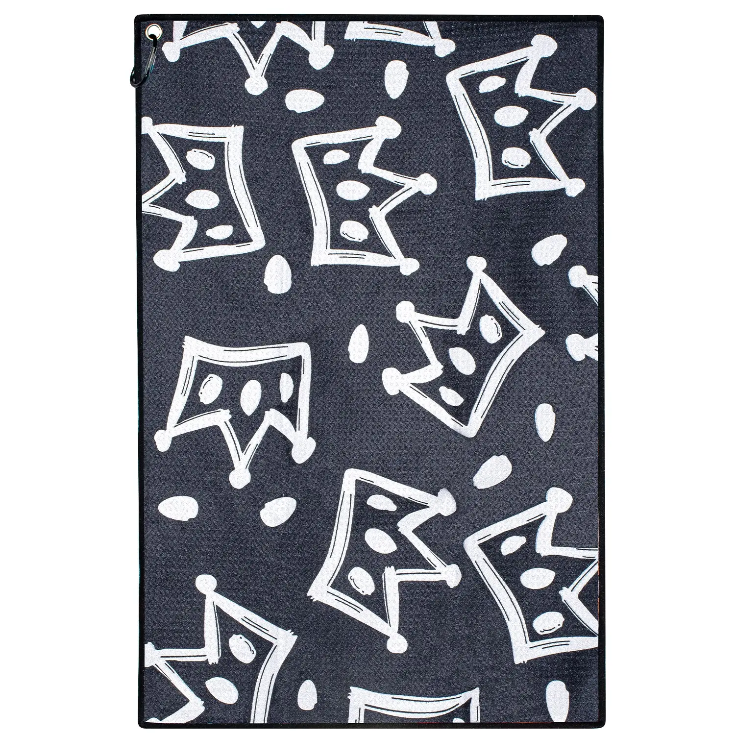 Golf Towel with Cheese Crown Design, Microfiber Polyester Waffle Texture, Soft Material, Buckle, Suitable for Golf Bags, and, Unisex, Golf Accessory, Golf Supply