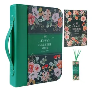 Faithful Hers Bible Cover Case for Women 3pcs Bible Bag Set with Notebook and Bookmark