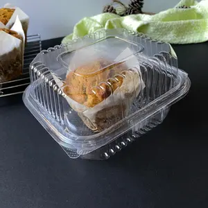 Clear Hinged Container Perfect for Cakes,Cookies, Chocoflan & More Ideal for Cheesecakes, Tres Leches Plastic Transparent food Disposable Pack Kitchen