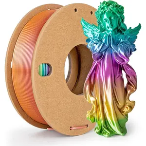 Silk Rainbow PLA Filament 1.75mm Silk PLA 3D Printer Filament Shiny Fast Color Changing Gradient Filament Fit Most FDM Printers, 250g Spool(0.55lbs), Candy Series,By Traiisutor