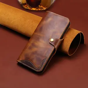 Genuine Leather Flip Case for iPhone 17 Pro Max with Card Slot Premium Protection and Stylish Design