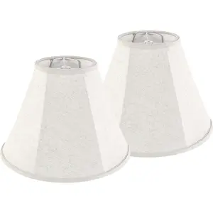 Set of 2 Small Lamp Shades - 6" Top x 13" Bottom x 9.8" High Beige Linen Bell Lampshades Spider Fitter Replacement for Table Lamps Floor Lamps, Assembly Required