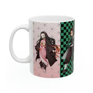 Demon Slayer Ceramic Mug, Nezuko Tanjiro Zenitsu Inosuke Cup, Anime Manga Inspired Drinkware, Unique Otaku Gift Idea Coffee Cup For Fans, Collectible Japan Art