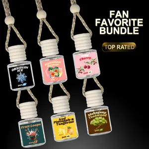 Pure Air Fan Favorite Air Freshener Bundle - Air Freshener Oil Diffuser - Lasts 60+ Days Aroma Perfume Fragrance hanging Glass Woody