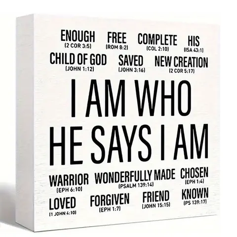 Christian Inspirational Desktop Sign, Desktop Decoration Plaque, Bible Verse Centerpiece for Home Office Decor, Ideal Baptism Gift for Religious Families