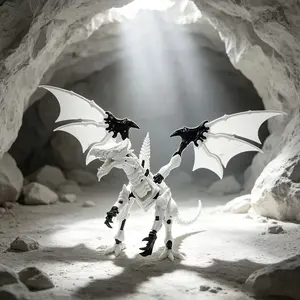 3D Printed Second Generation Battle Dragon Model, Full Joint Action Figure, Bone Dragon Design, Desktop Decoration Gift