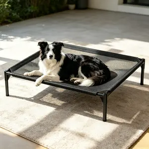 Elevated Dog Bed, Breathable Mesh cool dog bed, Portable Indoor & Outdoor Cooling Raised Cot Pet Hammock Bed Large Sized Dog easy to install and clean durable Dog Bed Cooling Cot