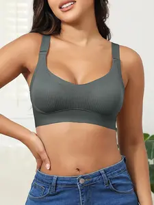 2026 Tiktok Trend Backless Bra Top, Ultra-Elastic Comfortable Seamless Soft Wirefree Casual Underwear, Multi-Color Daily Essential Set, Sizes S-2xl