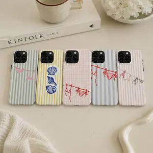 Colorful Striped Bikini Phone Case – Fun Summer Vibes with Rainbow Lines & Swimsuit Graphic – Y2K Beachcore Aesthetic – Fits iPhone 17 16 15 14 13 12 11 Pro ProMax Plus  Air series.