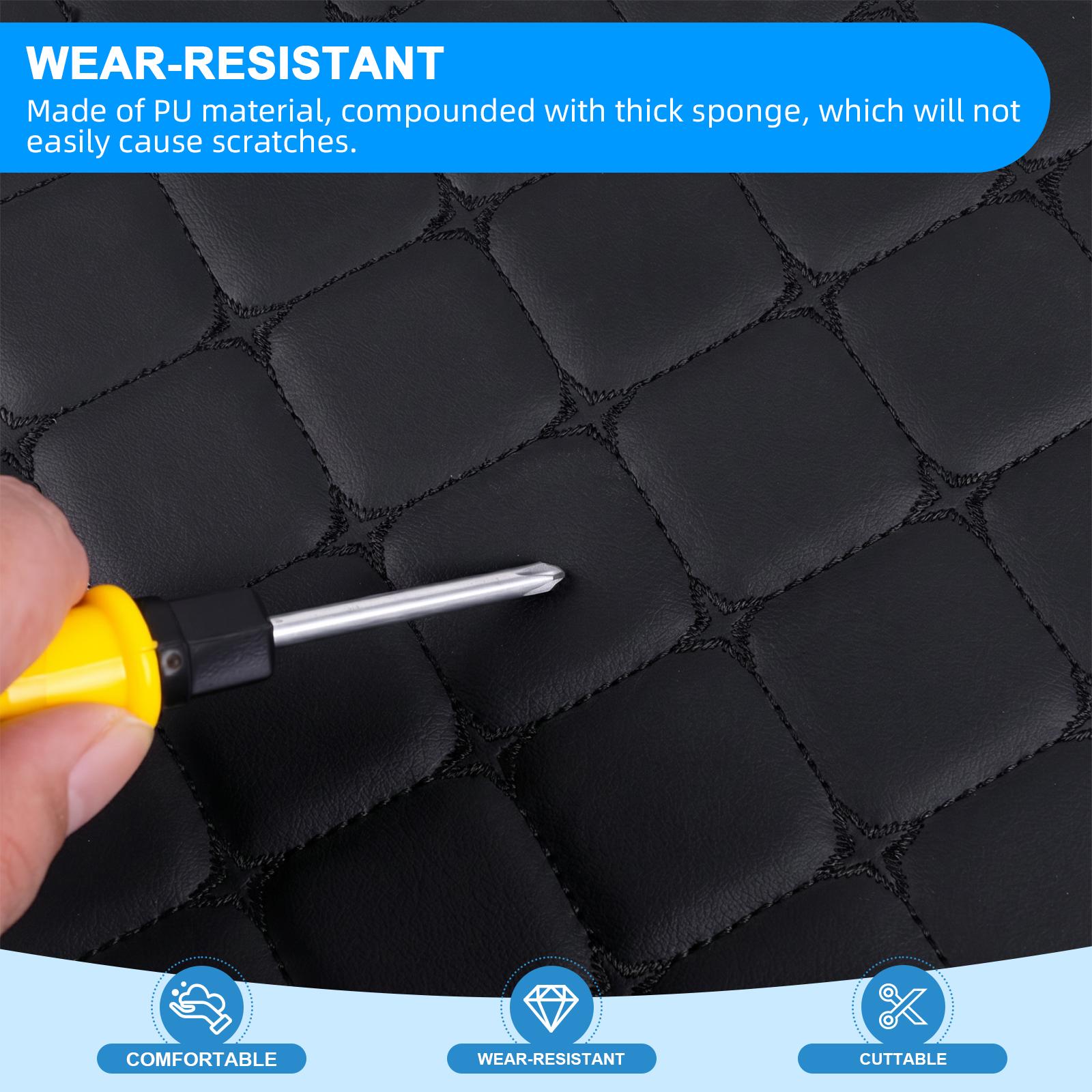 Diamond Stitching PU Leather Upholstery Fabric with 6mm Foam Backing – Car Interiors Material for Seat Covers, Headliners, Door Panels, Furniture Covering, Wall Panels, DIY Use, Yes