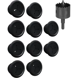 Wall  Hiders for  Management - 2.25" Mini Cord Hider Conceals 3 Low  Cables Behind Wall -  for Speakers, Mounted TVs, Desks & More - Black 10-Pack