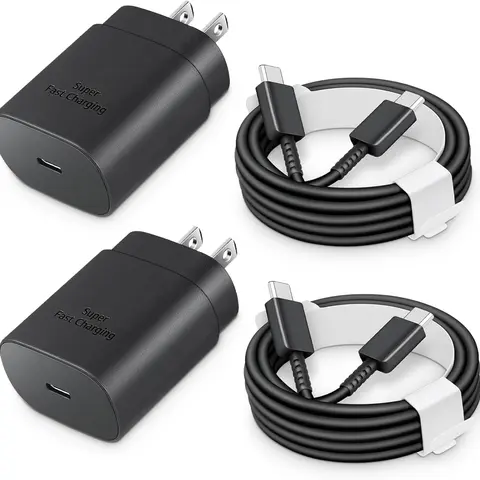 Type C Charger Fast Charging, USB C Charger Block, 2-Pack 25W Phone Super Fast Charger with 6Ft USB-C Cable Compatible with iPhone 15/16/Plus/Pro/Pro Max, Galaxy S25/S24/Plus/Ultra for Electronic Smartphone and Cellphone, Iphone Charger