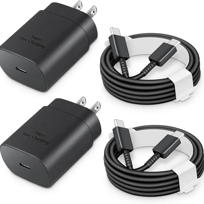 Type C Charger Fast Charging, USB C Charger Block, 2-Pack 25W Phone Super Fast Charger with 6Ft USB-C Cable Compatible with iPhone 15/16/Plus/Pro/Pro Max, Galaxy S25/S24/Plus/Ultra for Electronic Smartphone and Cellphone, Iphone Charger