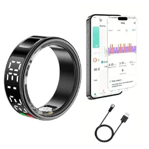 Unisex Smart Fitness Ring, Includes Charging Case, Tracks Steps, Calories, Sleep, and Activity. Compatible with iPhone and Android Systems, IP68 Design. Ideal for Birthdays, Thanksgiving, and Christmas Gifts
