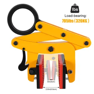 Explorinox Heavy-Duty Stone Lifting Clamp 705 Lbs Capacity Adjustable 0-2.6" Opening Non-Slip Pads for Granite Marble Concrete Slabs