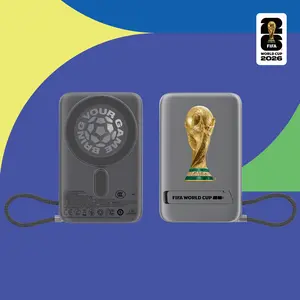 Official FIFA World Cup 2026 Edition, 10000mAh Magnetic Power Bank with Built-in Cable and Stand, 15W Max Wireless, 22.5W Max Battery Pack for iPhone 17/16 Series, Apple Watch, Galaxy, Black