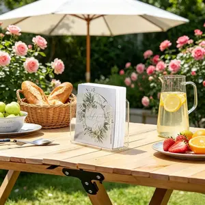 Transparent Acrylic Standing Paper Holder, U-Shaped Simple Napkin Rack, Home Restaurant Shop Outdoor Use, Desktop Luxury Paper Organizer