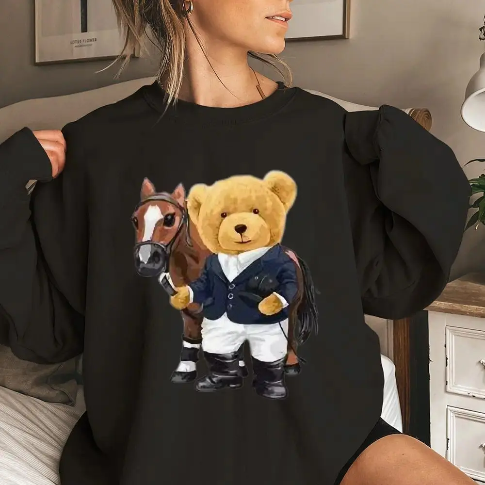 Vintage Horse Equestrian Teddy Graphic Relaxed Unisex T‑Shirt, Casual Riding‑Theme Tee, Plus Size Available, Ideal Gift for Horse Lovers