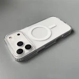 Transparent Classic Hybrid Magnetic Magsafe-Compatible Smartphone Case - Shockproof Handheld Cellphone Casing, Protective Accessories for iPhone 12/13/14/15/16/17 Pro Max Plus, Ideal Birthday Gift for Loved Ones