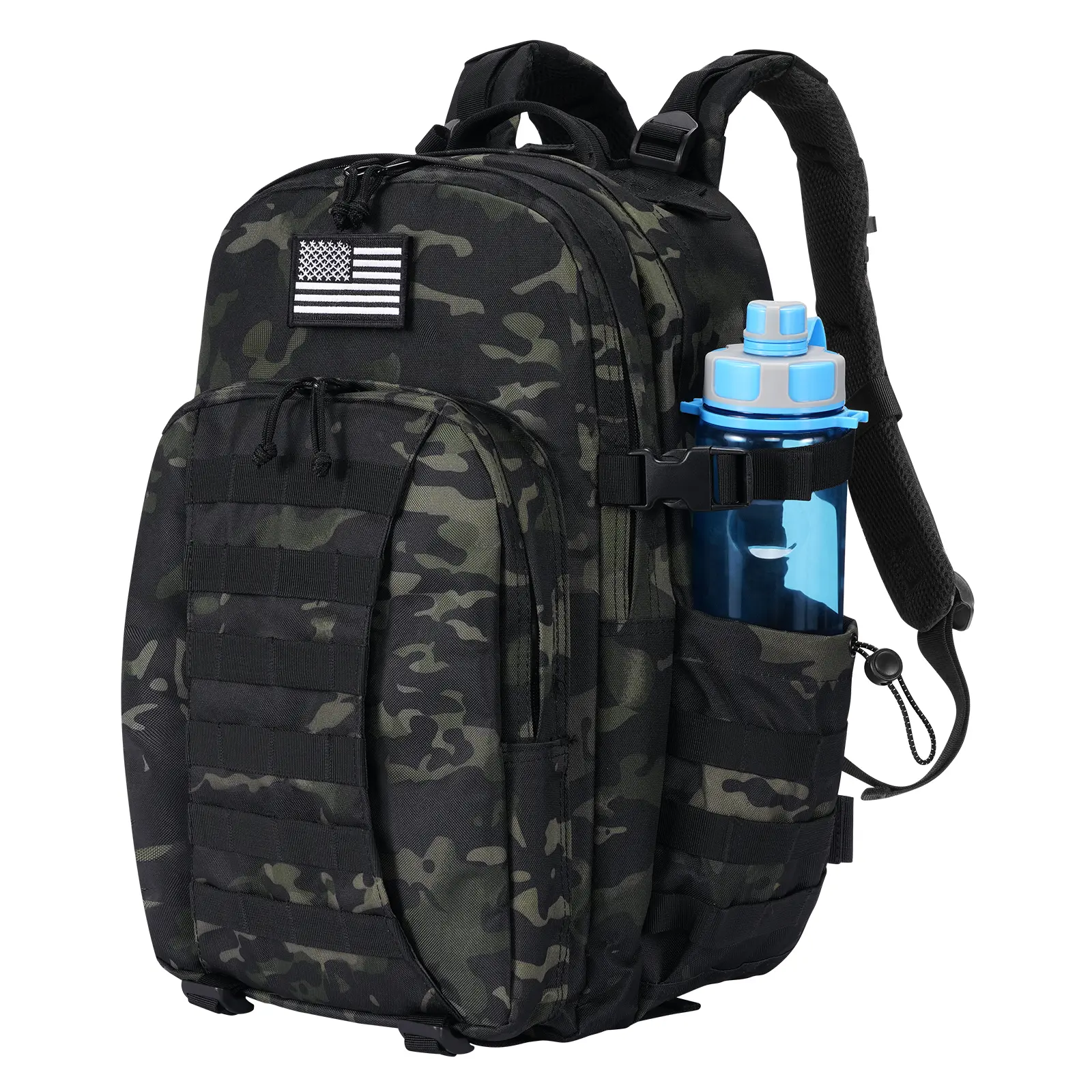【Holiday Haul Deal】40L Unisex Tactical Assault Backpack, Large-Capacity Rucksack Bag with 8 Compartments, Durable MOLLE System, Strap, Zip, Outdoor Daypack for Hiking Camping