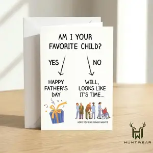 Funny Father Day Card , Mother's Day Card - Am I Your Favorite Child , Nursing Home Humor , Sibling Rivalry Card for Mom , Handmade Greeting Cards Greeting Card