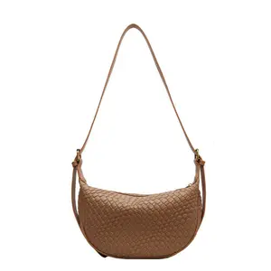 Woven Leather Shoulder Bag for Women, Luxury Tote Crossbody Hobo Handbag with Adjustable Strap, Retro Purse by Outdoorfun