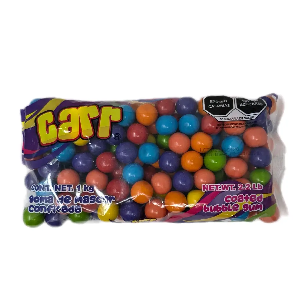 Carr Colors Coated Gum Balls 1 kg Bag - 2.2 lb Net Weight - Assorted Colors - Perfect for Parties and Events