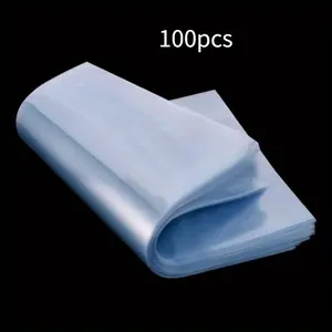 100pcs PVC Heat Shrink Packaging Bag, Shrink Film Transparent Sealing Film, Dustproof Heat Shrink Film Bag, Transparent Packaging Bag, DIY Cosmetic Packaging Bag