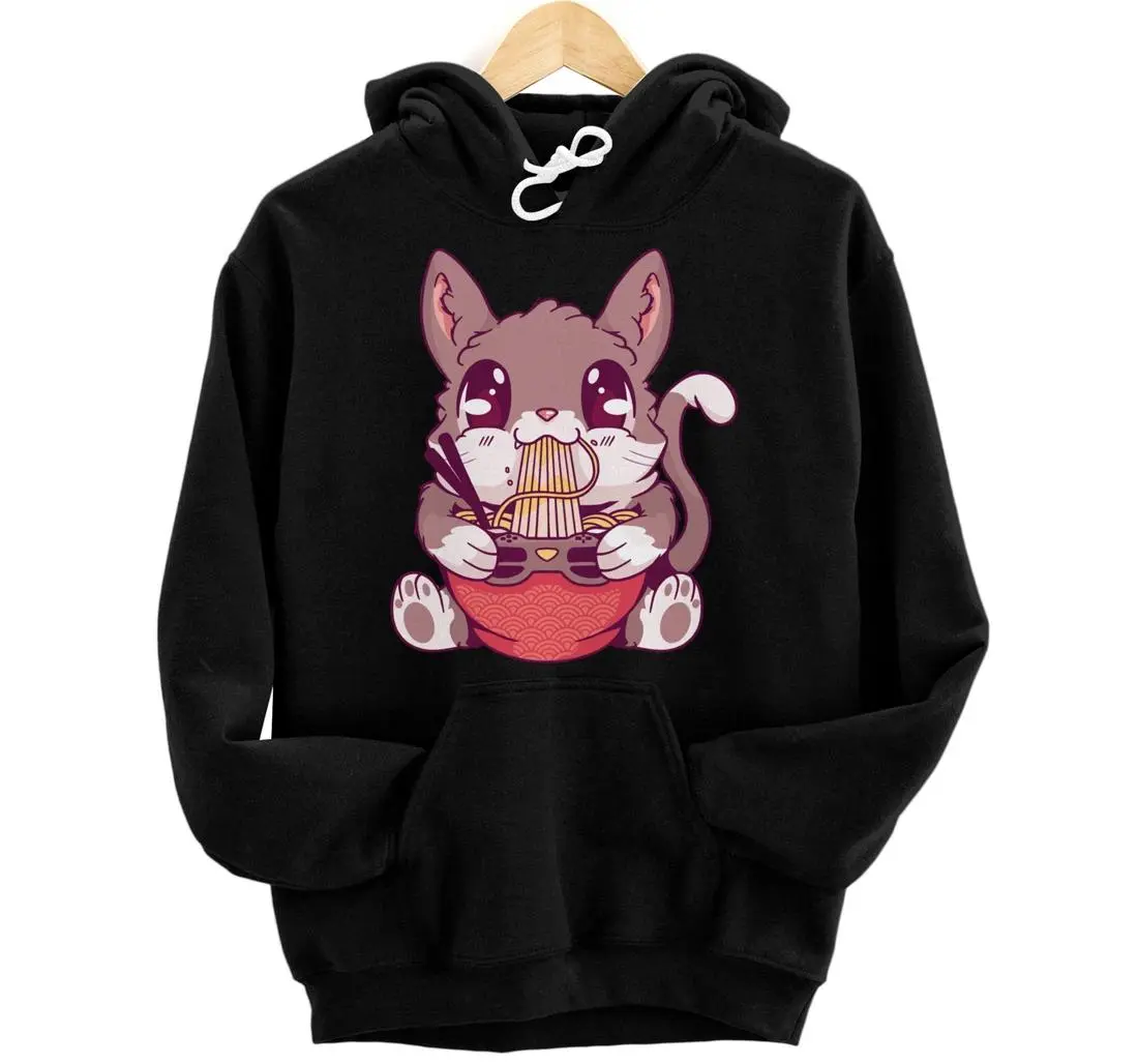 Ramen Bunny Bowl for Kawaii Ramen Noodle Soup Lover Rabbit Pullover Hoodie