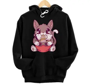 Ramen Bunny Bowl for Kawaii Ramen Noodle Soup Lover Rabbit Pullover Hoodie