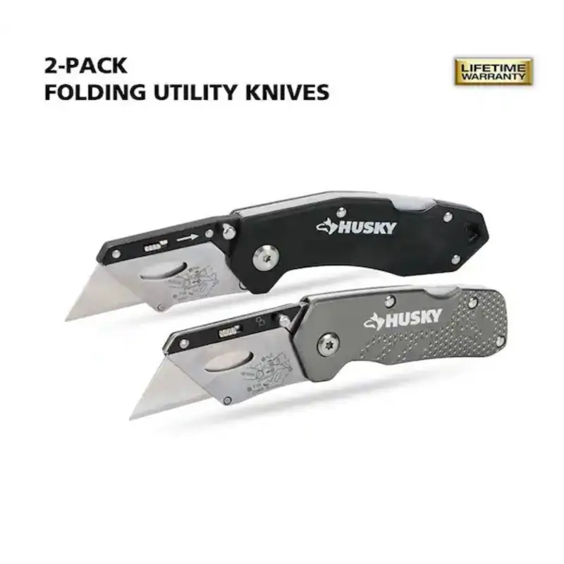 HUSKY 2-Pack Folding Utility Knives HUSKY 2-Pack Folding Utility Knives