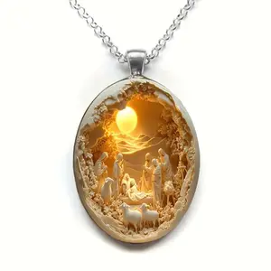 2026 Updated Style Elegant Glass Necklace for Unisex – Suitable for Daily and Special Occasions like Christmas Easter, a Versatile & Stylish Jewelry Gift