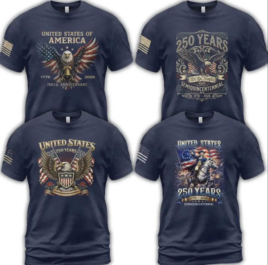 United States 250 Years T-Shirt , Eagle "1776–2026" Patriotic Anniversary Graphic Design , Perfect for Proud Americans , Unisex Graphic Tee Vintage Style , 4th of July Gift , Casual Daily Wear
