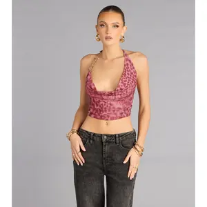 Spice Play Cheetah Mesh Crop Top