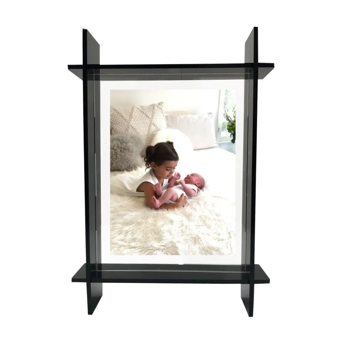 5 x 7 in. Neon Blue Lucite Photo Frame